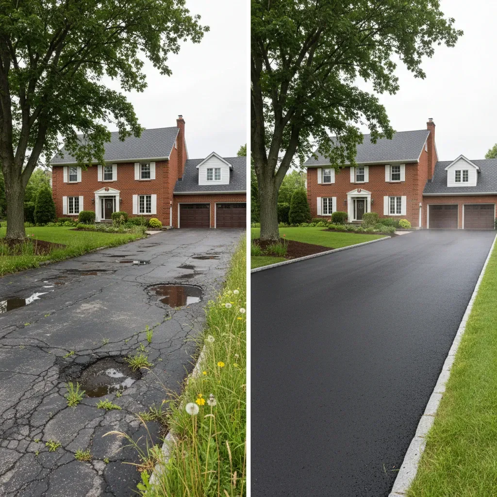 Paving contractor transformation - before and after by Elite Landscaping Fredericton in Fredericton